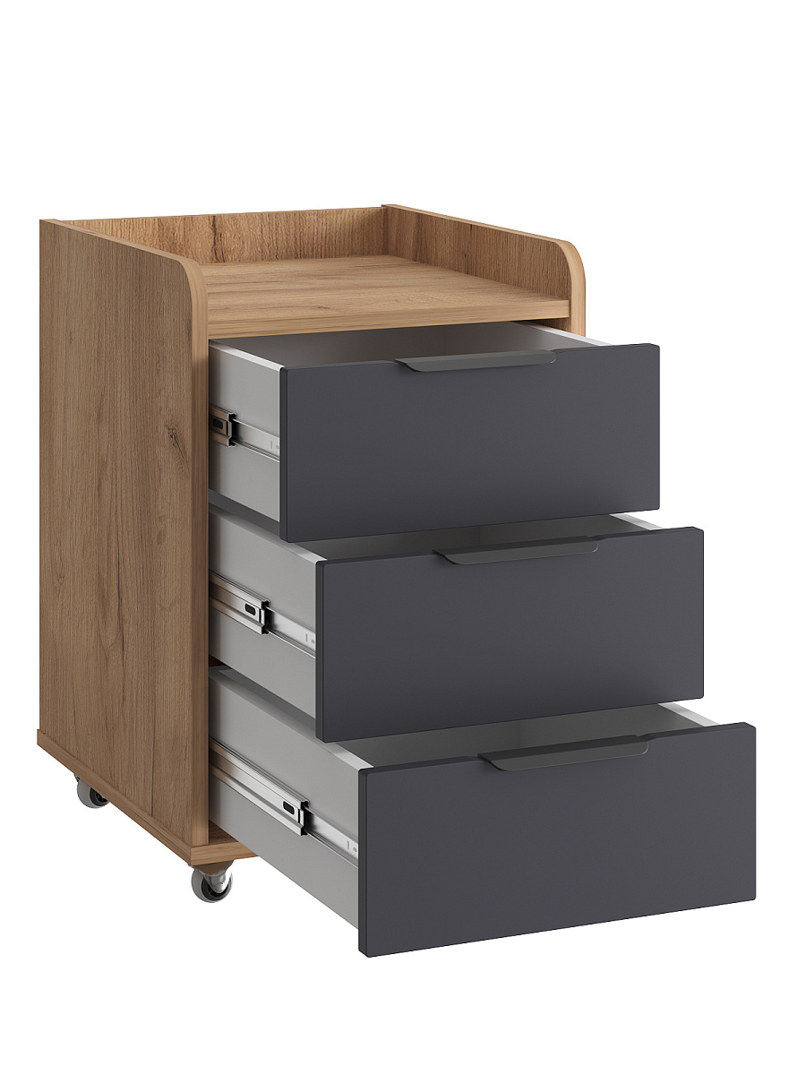 Тумба мобильная К-56 дуб крафт золотой/графит